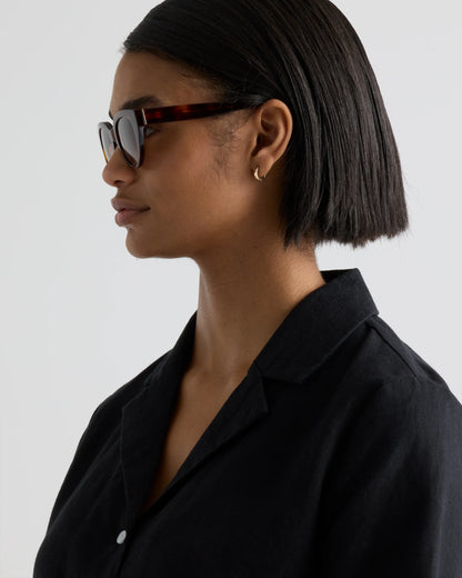 Capri Polarized Acetate Sunglasses - Standard / Black with Grey Gradient lens