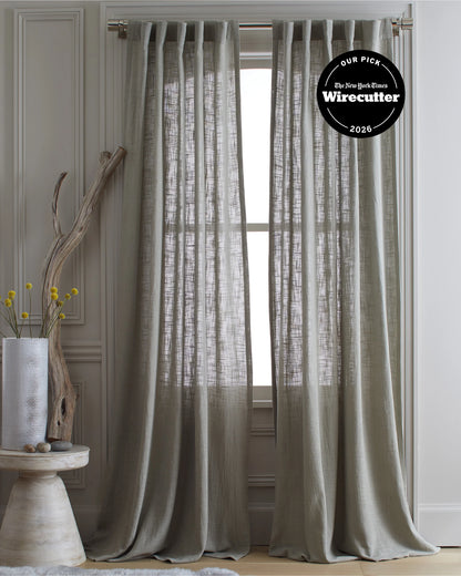 Cotton Sheer Curtain Set (Set of 2) - 48x84 / White
