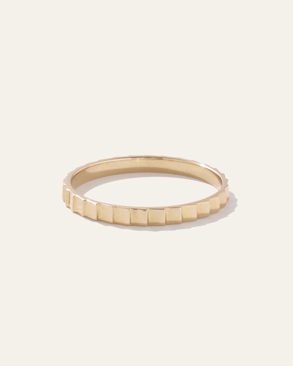 14k Gold Ridge Band - 4 / Yellow Gold