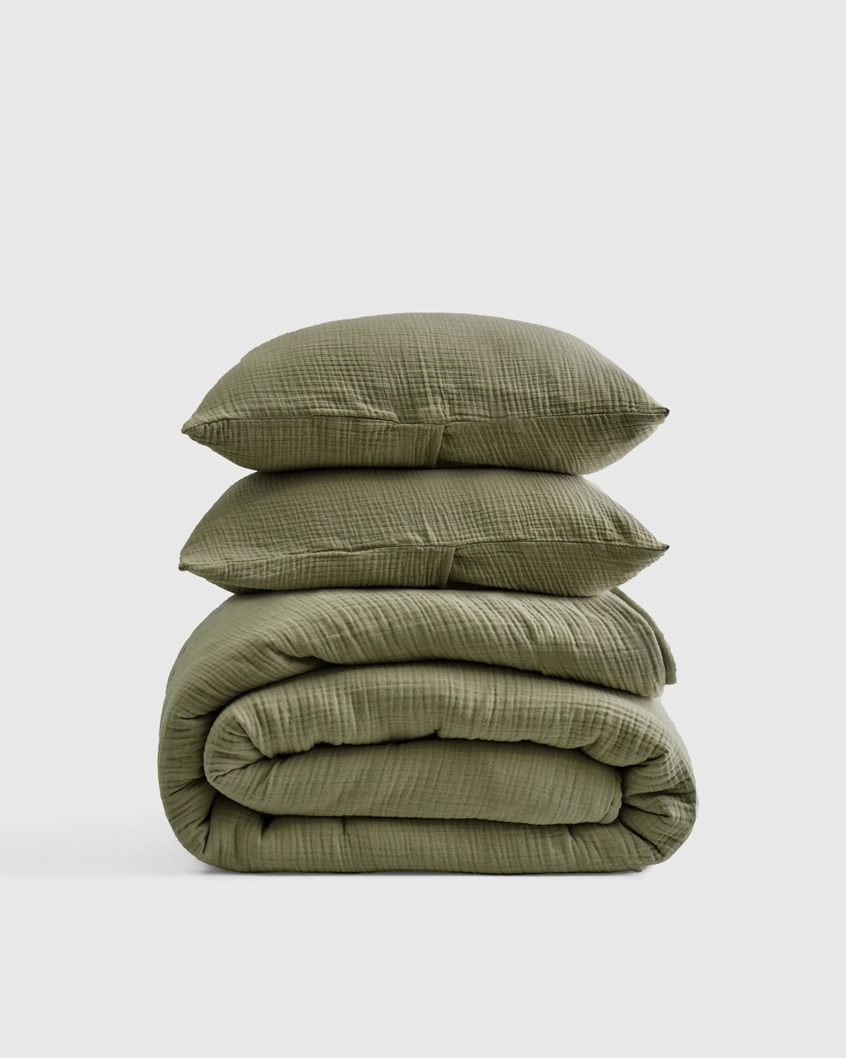 Organic Cotton Gauze Dream Quilt Set - Twin / Dried Sage