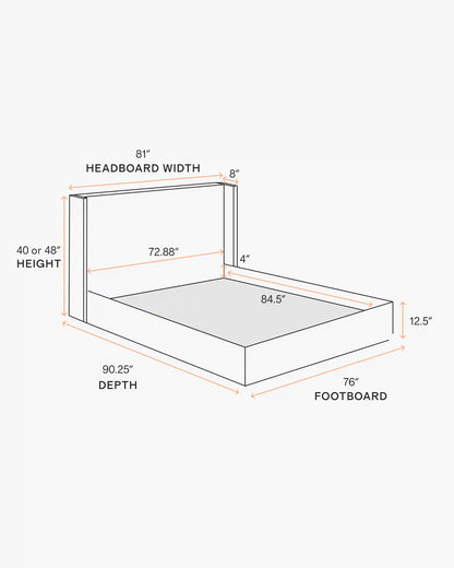 100% Linen Wingback Bed